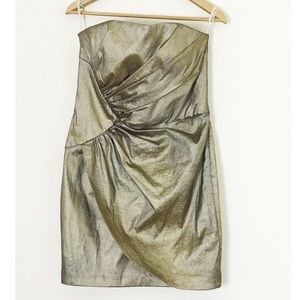 SALE 90’s Jessica McClintock Gold Strapless Dress